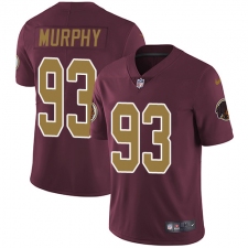 Youth Nike Washington Redskins #93 Trent Murphy Elite Burgundy Red/Gold Number Alternate 80TH Anniversary NFL Jersey