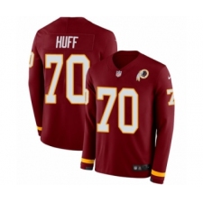 Men's Nike Washington Redskins #70 Sam Huff Limited Burgundy Therma Long Sleeve NFL Jersey