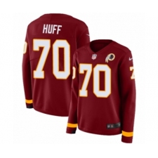 Women's Nike Washington Redskins #70 Sam Huff Limited Burgundy Therma Long Sleeve NFL Jersey