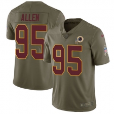 Youth Nike Washington Redskins #95 Jonathan Allen Limited Olive 2017 Salute to Service NFL Jersey