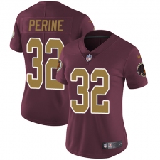 Women's Nike Washington Redskins #32 Samaje Perine Elite Burgundy Red/Gold Number Alternate 80TH Anniversary NFL Jersey