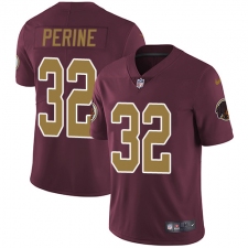 Youth Nike Washington Redskins #32 Samaje Perine Elite Burgundy Red/Gold Number Alternate 80TH Anniversary NFL Jersey