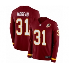 Men's Nike Washington Redskins #31 Fabian Moreau Limited Burgundy Therma Long Sleeve NFL Jersey