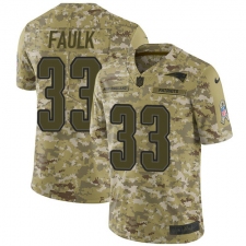 Men's Nike New England Patriots #33 Kevin Faulk Limited Camo 2018 Salute to Service NFL Jersey