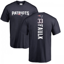 NFL Nike New England Patriots #33 Kevin Faulk Navy Blue Backer T-Shirt