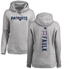 NFL Women's Nike New England Patriots #33 Kevin Faulk Ash Backer Pullover Hoodie