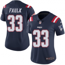 Women's Nike New England Patriots #33 Kevin Faulk Limited Navy Blue Rush Vapor Untouchable NFL Jersey