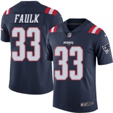 Youth Nike New England Patriots #33 Kevin Faulk Limited Navy Blue Rush Vapor Untouchable NFL Jersey