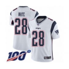 Men's New England Patriots #28 James White Vapor Untouchable Limited Player 100th Season Football Jersey