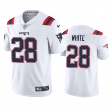 Nike New England Patriots #28 James White Men's White 2020 Vapor Limited Jersey