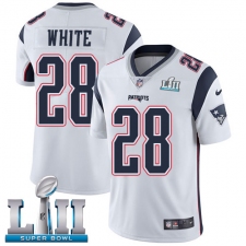 Youth Nike New England Patriots #28 James White Vapor Untouchable Limited Player Super Bowl LII NFL Jersey