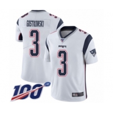 Men's New England Patriots #3 Stephen Gostkowski White Vapor Untouchable Limited Player 100th Season Football Jersey