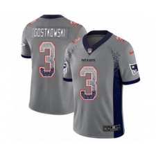 Men's Nike New England Patriots #3 Stephen Gostkowski Limited Gray Rush Drift Fashion NFL Jersey