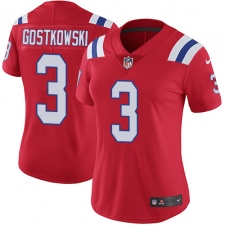 Women's Nike New England Patriots #3 Stephen Gostkowski Red Alternate Vapor Untouchable Limited Player NFL Jersey