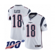 Men's New England Patriots #18 Matthew Slater White Vapor Untouchable Limited Player 100th Season Football Jersey