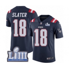 Men's Nike New England Patriots #18 Matthew Slater Limited Navy Blue Rush Vapor Untouchable Super Bowl LIII Bound NFL Jersey