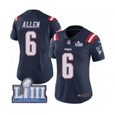 Women's Nike New England Patriots #6 Ryan Allen Limited Navy Blue Rush Vapor Untouchable Super Bowl LIII Bound NFL Jersey