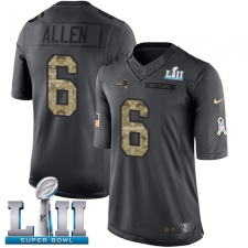Youth Nike New England Patriots #6 Ryan Allen Limited Black 2016 Salute to Service Super Bowl LII NFL Jersey