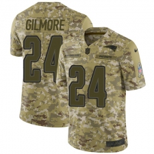 Men's Nike New England Patriots #24 Stephon Gilmore Limited Camo 2018 Salute to Service NFL Jersey