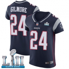 Men's Nike New England Patriots #24 Stephon Gilmore Navy Blue Team Color Vapor Untouchable Elite Player Super Bowl LII NFL Jersey