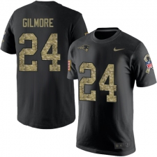 Nike New England Patriots #24 Stephon Gilmore Black Camo Salute to Service T-Shirt