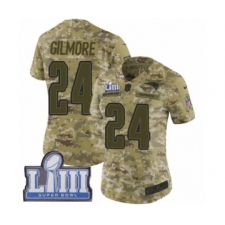 Women's Nike New England Patriots #24 Stephon Gilmore Limited Camo 2018 Salute to Service Super Bowl LIII Bound NFL Jersey