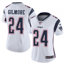 Women's Nike New England Patriots #24 Stephon Gilmore White Vapor Untouchable Limited Player NFL Jersey