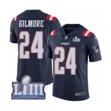 Youth Nike New England Patriots #24 Stephon Gilmore Limited Navy Blue Rush Vapor Untouchable Super Bowl LIII Bound NFL Jersey