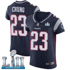 Men's Nike New England Patriots #23 Patrick Chung Navy Blue Team Color Vapor Untouchable Elite Player Super Bowl LII NFL Jersey