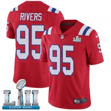 Youth Nike New England Patriots #95 Derek Rivers Red Alternate Vapor Untouchable Limited Player Super Bowl LII NFL Jersey