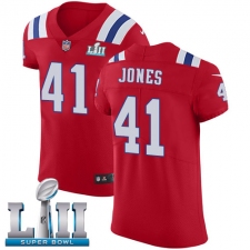 Men's Nike New England Patriots #41 Cyrus Jones Red Alternate Vapor Untouchable Elite Player Super Bowl LII NFL Jersey