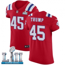 Men's Nike New England Patriots #45 Donald Trump Red Alternate Vapor Untouchable Elite Player Super Bowl LII NFL Jersey