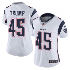 Women's Nike New England Patriots #45 Donald Trump White Vapor Untouchable Limited Player NFL Jersey