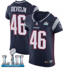 Men's Nike New England Patriots #46 James Develin Navy Blue Team Color Vapor Untouchable Elite Player Super Bowl LII NFL Jersey