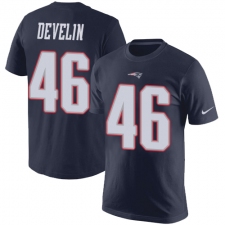 Nike New England Patriots #46 James Develin Navy Blue Rush Pride Name & Number T-Shirt