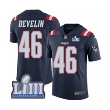 Youth Nike New England Patriots #46 James Develin Limited Navy Blue Rush Vapor Untouchable Super Bowl LIII Bound NFL Jersey