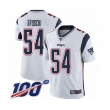 Men's New England Patriots #54 Tedy Bruschi White Vapor Untouchable Limited Player 100th Season Football Jersey