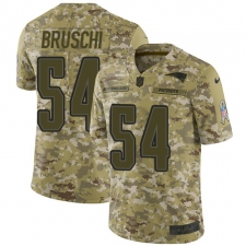 Men's Nike New England Patriots #54 Tedy Bruschi Limited Camo 2018 Salute to Service NFL Jersey