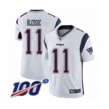 Men's New England Patriots #11 Drew Bledsoe White Vapor Untouchable Limited Player 100th Season Football Jersey