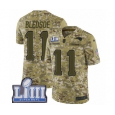 Men's Nike New England Patriots #11 Drew Bledsoe Limited Camo 2018 Salute to Service Super Bowl LIII Bound NFL Jersey