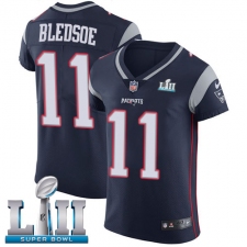 Men's Nike New England Patriots #11 Drew Bledsoe Navy Blue Team Color Vapor Untouchable Elite Player Super Bowl LII NFL Jersey