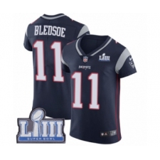 Men's Nike New England Patriots #11 Drew Bledsoe Navy Blue Team Color Vapor Untouchable Elite Player Super Bowl LIII Bound NFL Jersey