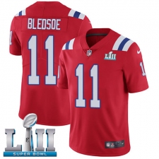 Men's Nike New England Patriots #11 Drew Bledsoe Red Alternate Vapor Untouchable Limited Player Super Bowl LII NFL Jersey