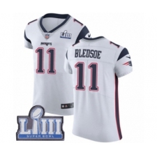 Men's Nike New England Patriots #11 Drew Bledsoe White Vapor Untouchable Elite Player Super Bowl LIII Bound NFL Jersey