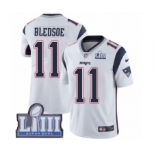 Men's Nike New England Patriots #11 Drew Bledsoe White Vapor Untouchable Limited Player Super Bowl LIII Bound NFL Jersey