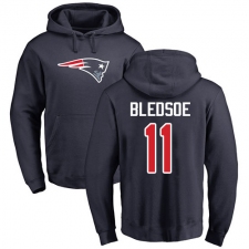 NFL Nike New England Patriots #11 Drew Bledsoe Navy Blue Name & Number Logo Pullover Hoodie