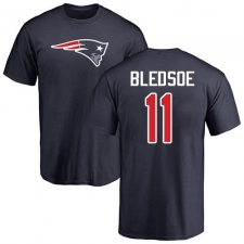 NFL Nike New England Patriots #11 Drew Bledsoe Navy Blue Name & Number Logo T-Shirt