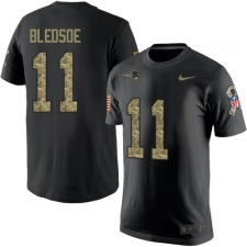 Nike New England Patriots #11 Drew Bledsoe Black Camo Salute to Service T-Shirt