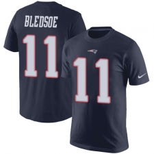 Nike New England Patriots #11 Drew Bledsoe Navy Blue Rush Pride Name & Number T-Shirt