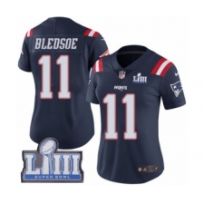 Women's Nike New England Patriots #11 Drew Bledsoe Limited Navy Blue Rush Vapor Untouchable Super Bowl LIII Bound NFL Jersey